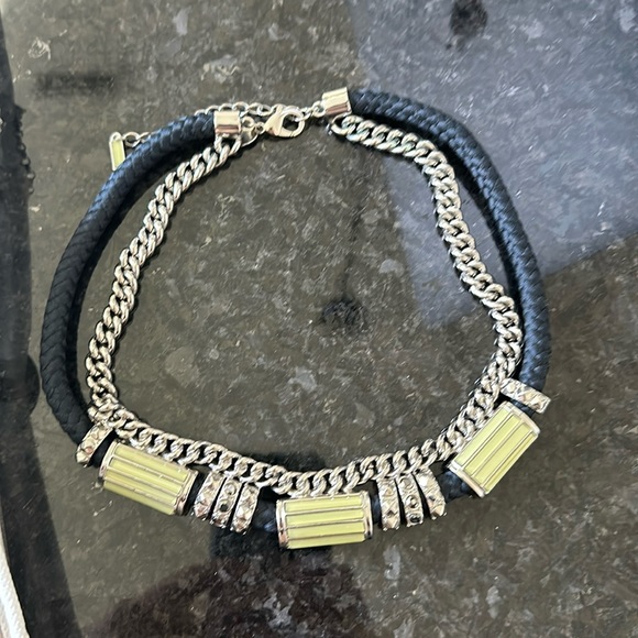 Rope and chain necklace with enamel and metal details - Picture 1 of 4